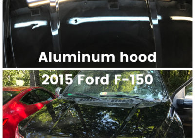 Before and After Aluminum Hood Repair